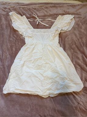 urban outfitters white puff sleeve dress Mini XS Babydoll Backless Graduation Urban Outfitters Glamorous Bow Printed